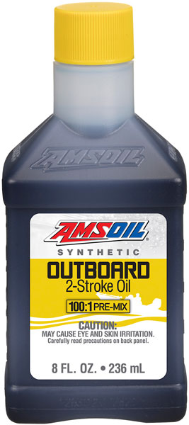 AMSOIL® Outboard 100:1 Pre-Mix Synthetic 2-Stroke Oil bottle