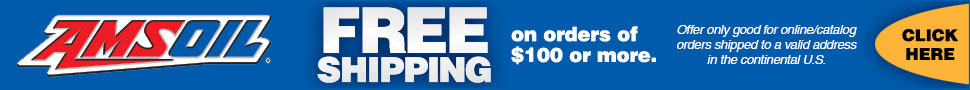 FREE Shipping on AMSOIL orders of $100 or more. Click Here!  *Offer only good for online/catalog orders shipped to a valid address in the continental U.S.