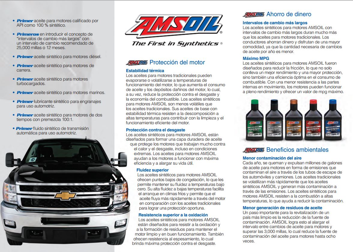 AMSOIL Spanish Sell Sheet