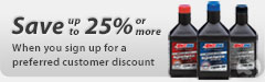 Save up to 25% on AMSOIL Synthetic Oil with a perferred customer discount. Save up to 25% on AMSOIL Synthetic Oil.