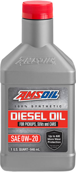 AMSOIL® 0W-20 Synthetic Diesel Oil Bottle