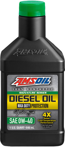 AMSOIL® 0W-40 Signature Series Max-Duty Diesel Oil Bottle