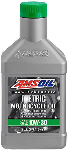 AMSOIL® 10W-30 Synthetic Metric Motorcycle oil bottle