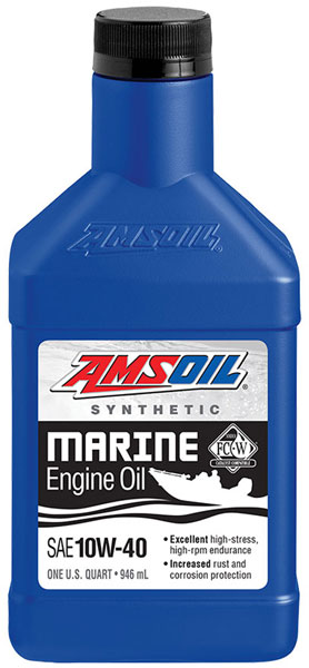 AMSOIL® 10W-40 Synthetic Marine Engine Oil bottle